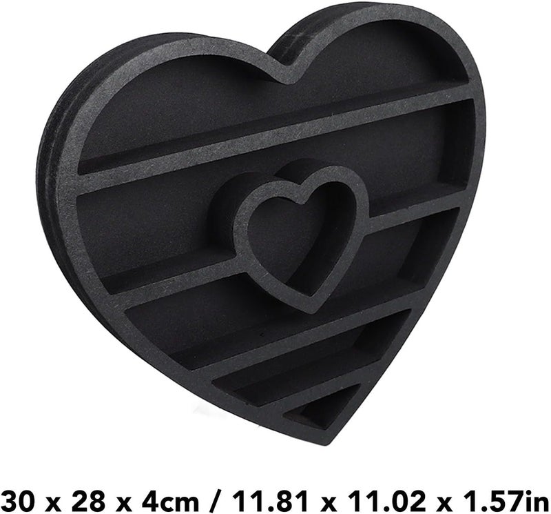 Fdit Wooden Crystal Display Shelf, Heart Shape Wall Floating Display Shelf Multipurpose Decorative for Home Wall Decoration - Image 2