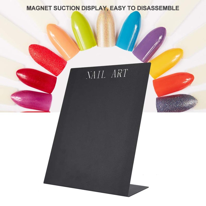 klarako Nail Art Display Stand, Gel Polish Card Fake Nail Tips Stand Nails Art Showing Holder Nail Color Display Holder Manicure Tool Nail Polish Tips Display Stand Rack Holder Color Chart for Nails(Black) - Image 3