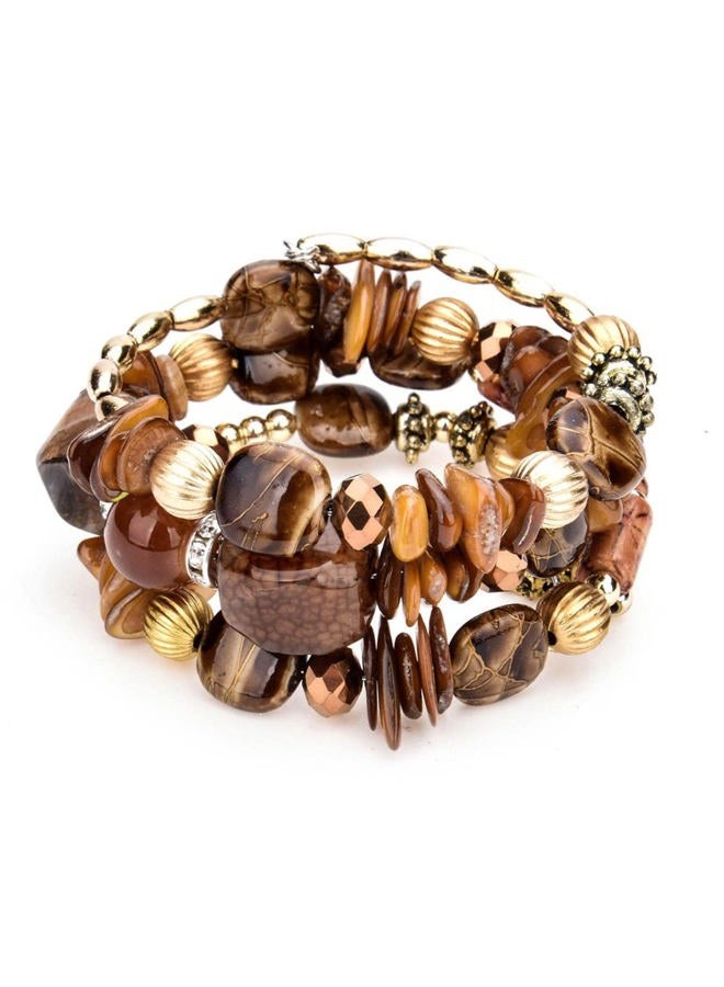 Boho Multilayer Irregular Agate Beads Charm Bracelets Handmade Multi-color Cryston Stone Turquoise Wrap Bracelets for Women Girl Yoga Jewelry, Crystal, crystal