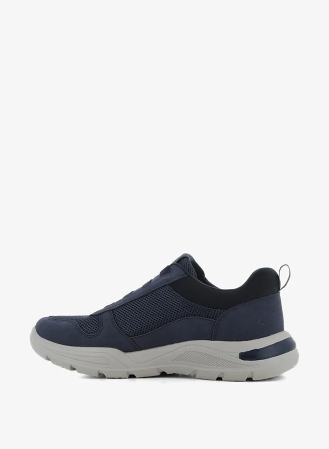 SJ Men's Textured Slip-On Sports Shoes with Lace Detail