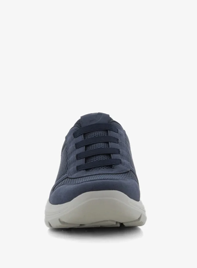 SJ Men's Textured Slip-On Sports Shoes with Lace Detail