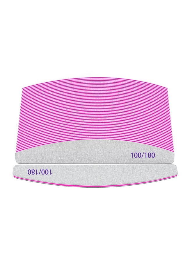 BLESWIN Professional Nail Files, Emery Board Nail File For Natural Nails 100/180/240 Grit Nail Files For Acrylic Nails 12Pcs Fine Grit Nail File Manicure Tools Coarse Fingernail Files (100/180 Grit) - Image 1