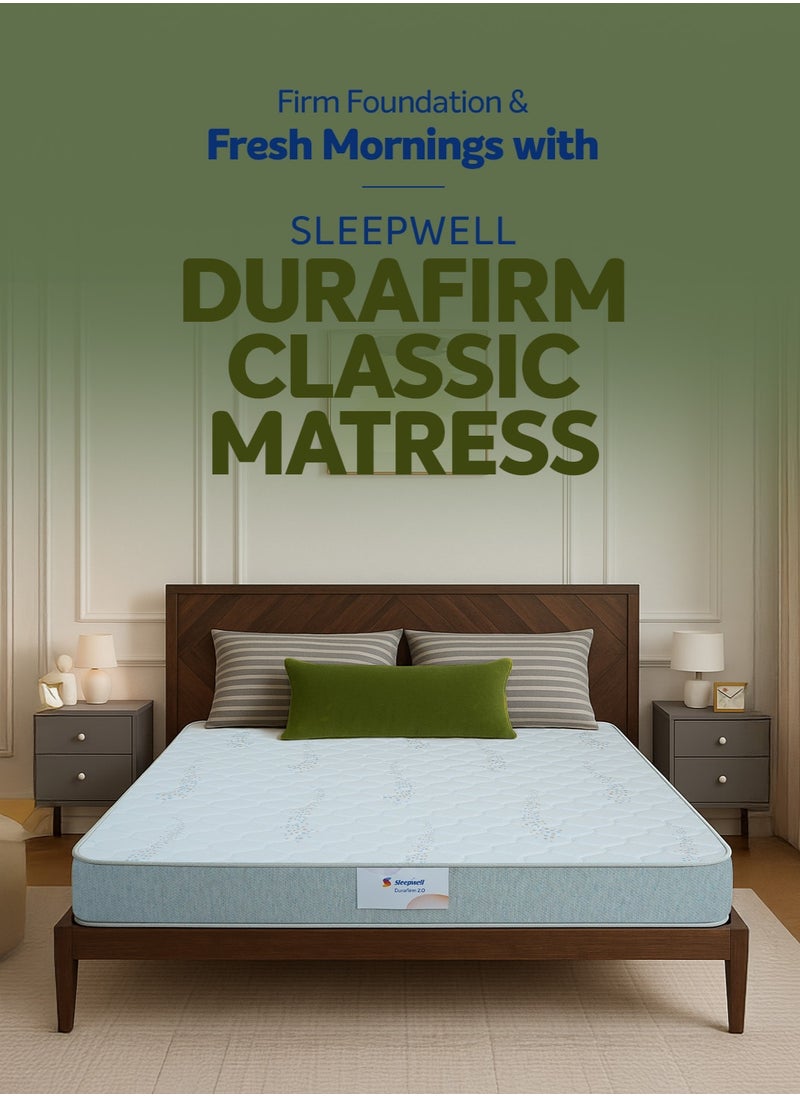 Sleepwell Sleepwell Durafirm 2.0 | Visco Medicated Foam | Twin Bed Size | Medium Firm | Neem Fresche Technology | Anti Sag Mattress (200L x 120W x 15H cm)  - Image 1