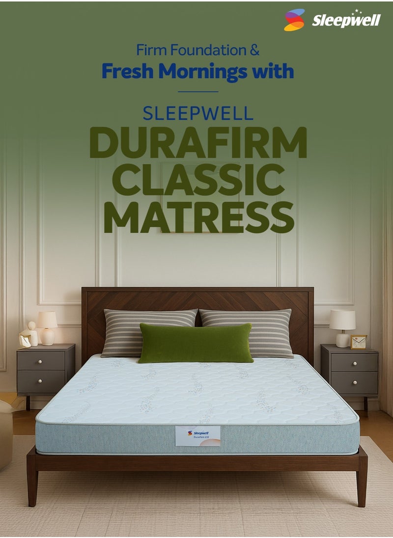 Sleepwell Sleepwell Durafirm 2.0 | Visco Medicated Foam | Twin Bed Size | Medium Firm | Neem Fresche Technology | Anti Sag Mattress (200L x 120W x 15H cm)  - Image 1