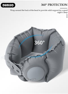 DUNISO Inflatable U-shaped Pillow,Inflatable Travel Pillow,Press the Automatic Inflatable Pillow, Ergonomic Design to Alleviate Sleep and Neck Fatigue, Portable Stowable Press Inflatable Neck Pillow for Airplanes, Cars, Travel, Office  - Image 5
