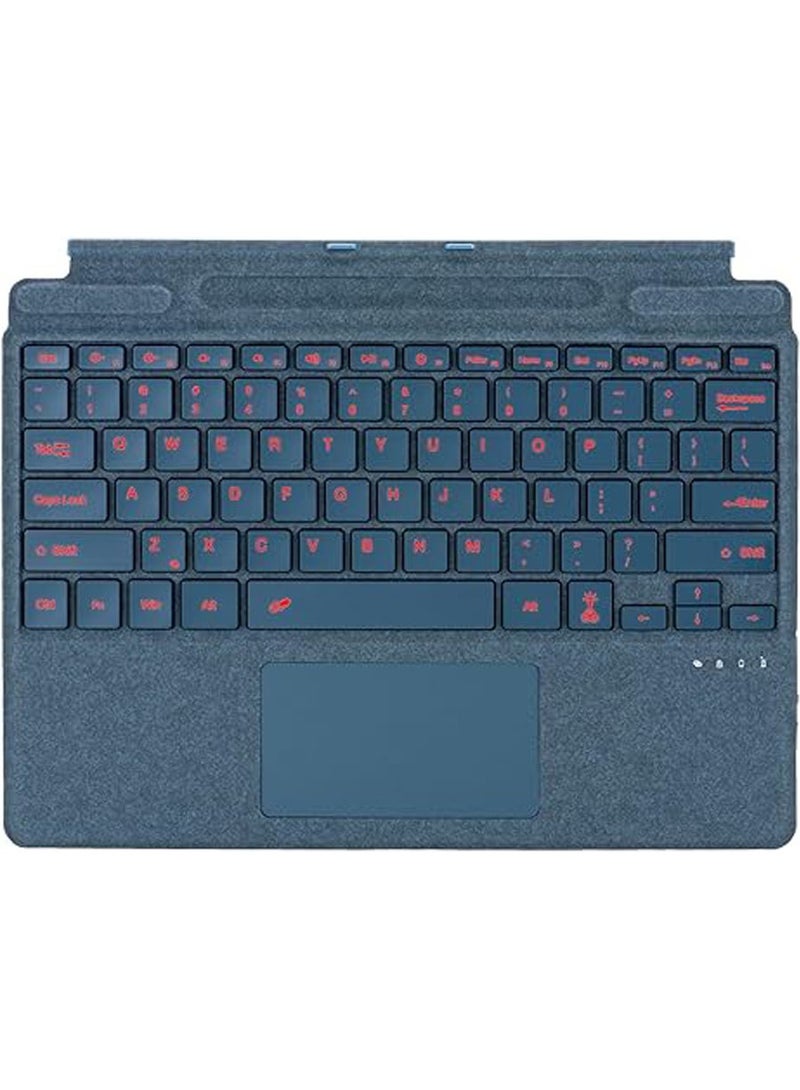 غطاء لوحة مفاتيح متوافق مع Microsoft Surface Pro 11 (2024)، مقاس 13 بوصة، لوحة مفاتيح مع لوحة لمس عالية الدقة، Bluetooth 5.3، حروف رموز مضاءة بألوان سبعية - Image 1