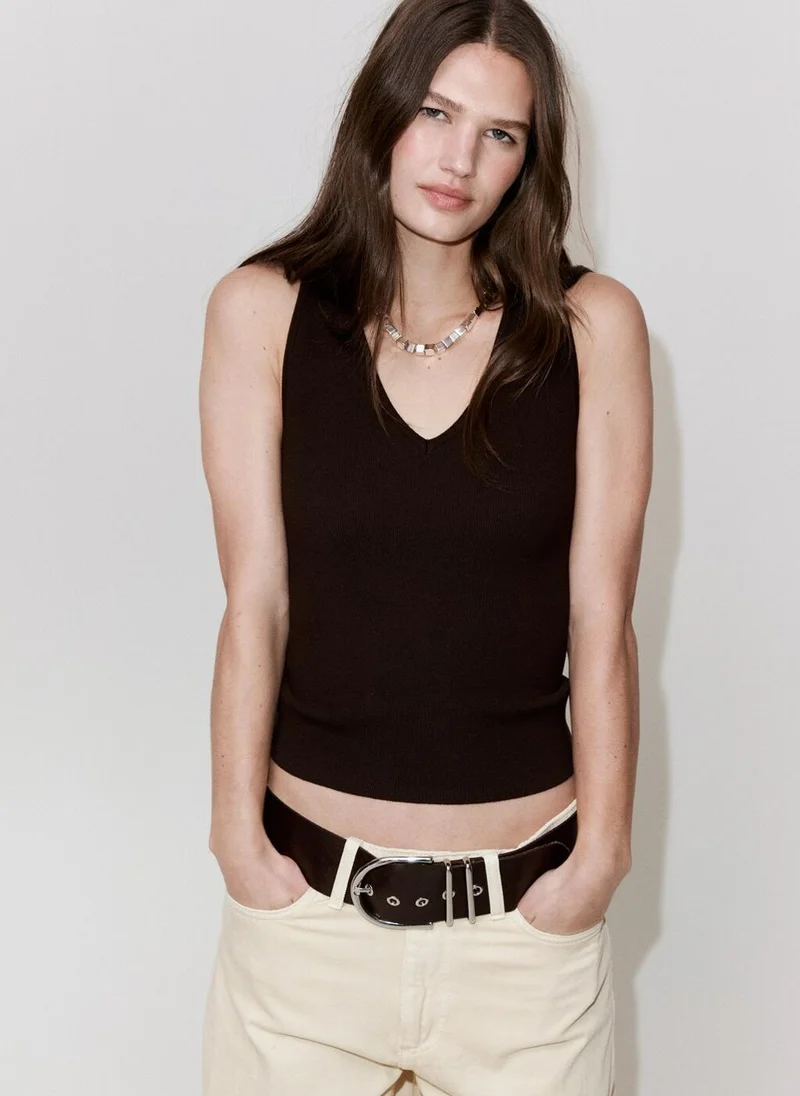 مانجو Fine-Knit Top