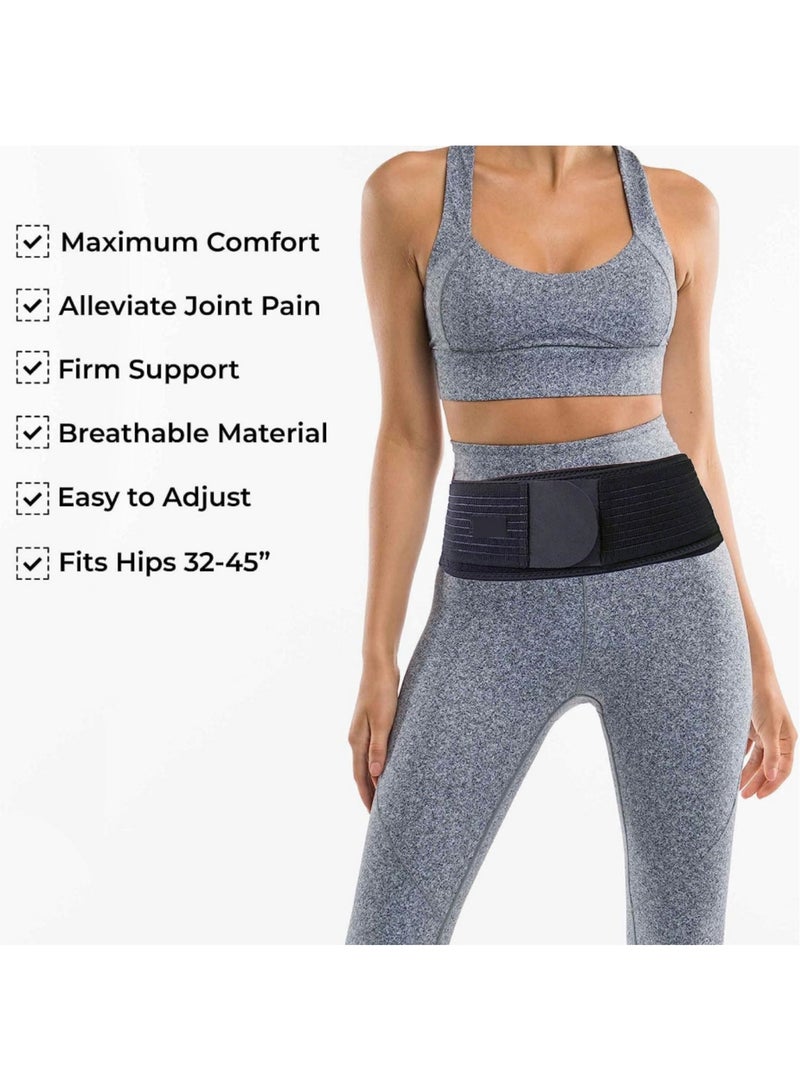 saykfoe Sacroiliac SI Joint Hip Belt, Lower Back Support Brace Hip Braces for Hip Pain Alleviate Sciatic Anti-Slip Sacroiliac Belt Pilling-Resistant Pelvic Belt for Men Women (Plus (Hip Size 46-55")) - Image 2