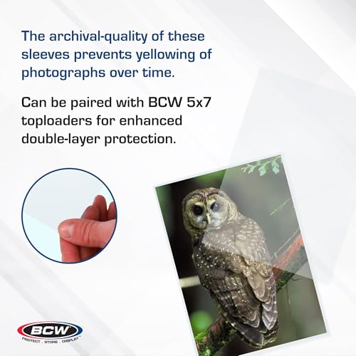 BCW 5x7 Photo Sleeves - 100 ct - Acid Free, No PVC | for Photo Books and Storage | Clear Plastic | Fits Sheet Protectors and Toploaders | Archival Quality - Image 4