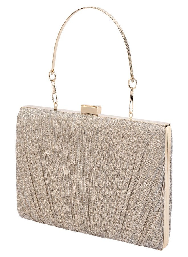 MR. MR Clutch Purses for Women Pleated Clutch Bag Wedding Purse Evening Handbags Cocktail Party Prom Purse, Champagne - Image 4
