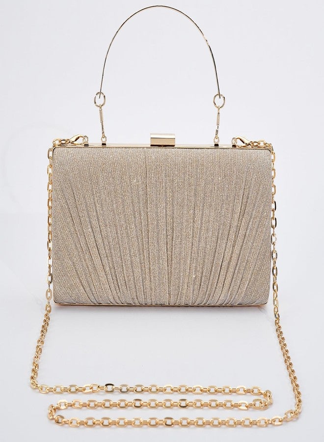 MR. MR Clutch Purses for Women Pleated Clutch Bag Wedding Purse Evening Handbags Cocktail Party Prom Purse, Champagne - Image 5