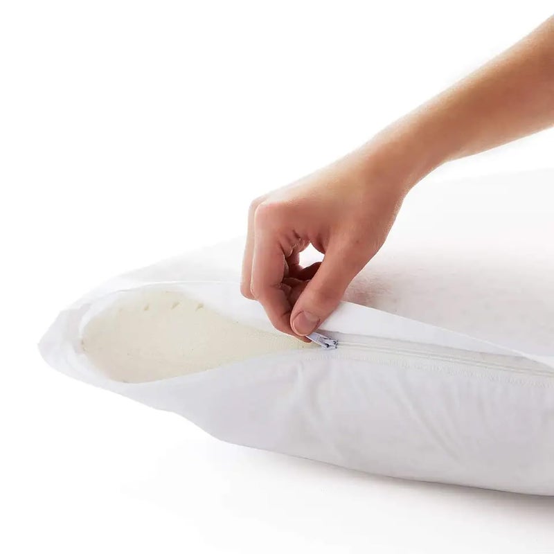 DAKSH 100 Netural Regular Latex PillowUltra Plush Latex Foam PillowBed Pillow for Sleeping Side and Stomach Sleepers with Inner Cotton Cover Pack of 2 White - Image 2
