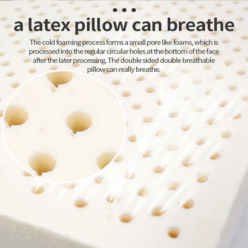 DAKSH 100 Netural Regular Latex PillowUltra Plush Latex Foam PillowBed Pillow for Sleeping Side and Stomach Sleepers with Inner Cotton Cover Pack of 2 White - Image 5