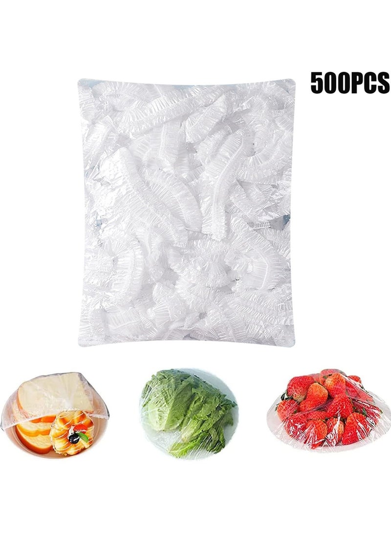 500 Pcs Disposable Elastic Fresh-Keeping Covers, Food Preservation Bags, Can Be Used For Shower Caps, Dust And Insect Proof, Universal Kitchen Plastic Packaging - Image 1