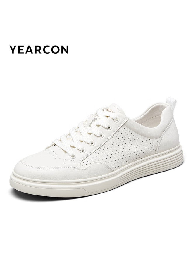 YEARCON Yierkang Men's Shoes, Fashionable Casual White Sneakers, Slip-on Skateboard Shoes, Sports Shoes For Men, 59246w Off-white, Size 40 - Image 3