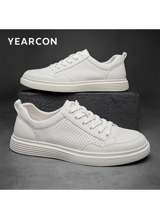 YEARCON Yierkang Men's Shoes, Fashionable Casual White Sneakers, Slip-on Skateboard Shoes, Sports Shoes For Men, 59246w Off-white, Size 40 - Image 1