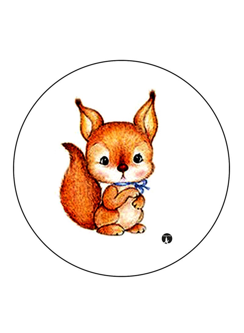 RKN Squirrel Printed Mouse Pad  Round  Multicolour