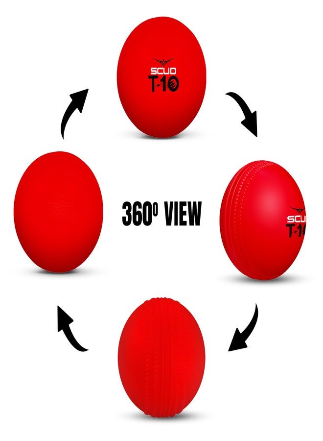 SCUD T10 PVC Wind Ball for Practice | Indoor & Outdoor Soft Training Cricket Ball for Coaching & Daily Practice | Lightweight 80-85 g Durable PVC Construction (Pack of 3pc Balls, Red) - Image 4