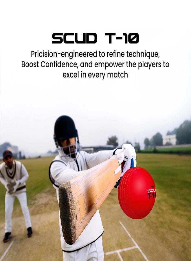 SCUD T10 PVC Wind Ball for Practice | Indoor & Outdoor Soft Training Cricket Ball for Coaching & Daily Practice | Lightweight 80-85 g Durable PVC Construction (Pack of 3pc Balls, Red) - Image 5