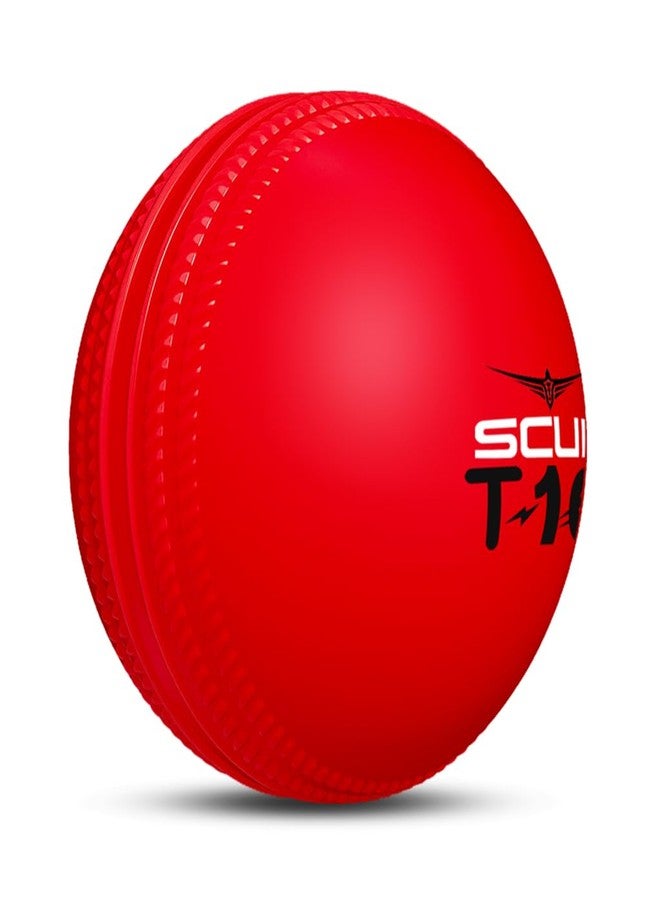 SCUD T10 PVC Wind Ball for Practice | Indoor & Outdoor Soft Training Cricket Ball for Coaching & Daily Practice | Lightweight 80-85 g Durable PVC Construction (Pack of 3pc Balls, Red) - Image 2