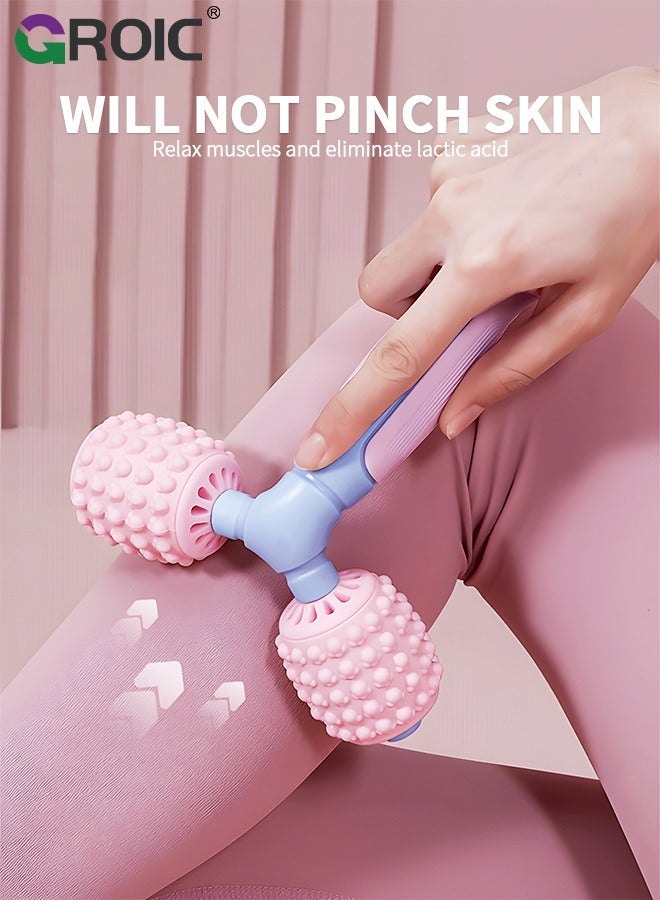 GROIC جهاز تدليك دوار للعضلات، عصا تدليك السيلوليت للجسم، أدوات تدليك يدوية لتخفيف العضلات، الرقبة، الذراع، الظهر، الساق، الجسم، أسطوانة إطلاق نقاط الزناد العميقة، عصا تدليك اليوجا - Image 4