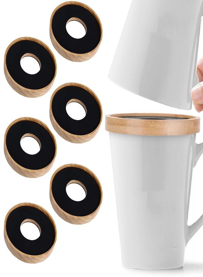 Elfzone Mug Organizer - Wooden Coffee Mug Stackers, Mug Organizer for Kitchen Cabinet,Equipped with Food Grade Non-Slip Pad 6 Pack - Image 1