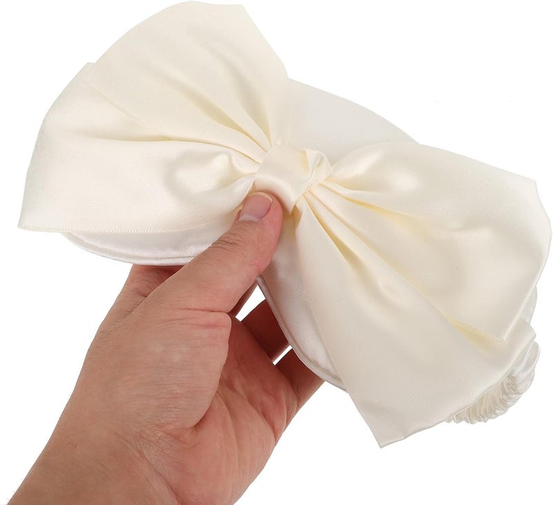 TIDTALEO Silk Sleep Eye Mask with Bowknot, Multi-Function Lightweight Sleeping Mask for Women, Household Eye Patch for Night and Travel Use, Milk White Color - Image 4