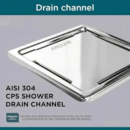 ARQUIN ARQUIN Bathroom Floor Drainer 5x5 Inch 304-Grade Stainless Steel Floor Drain-Diamond Square Flat Cut Anti Cockroach Trap Floor Drainer Waste Water Drainer - Image 3