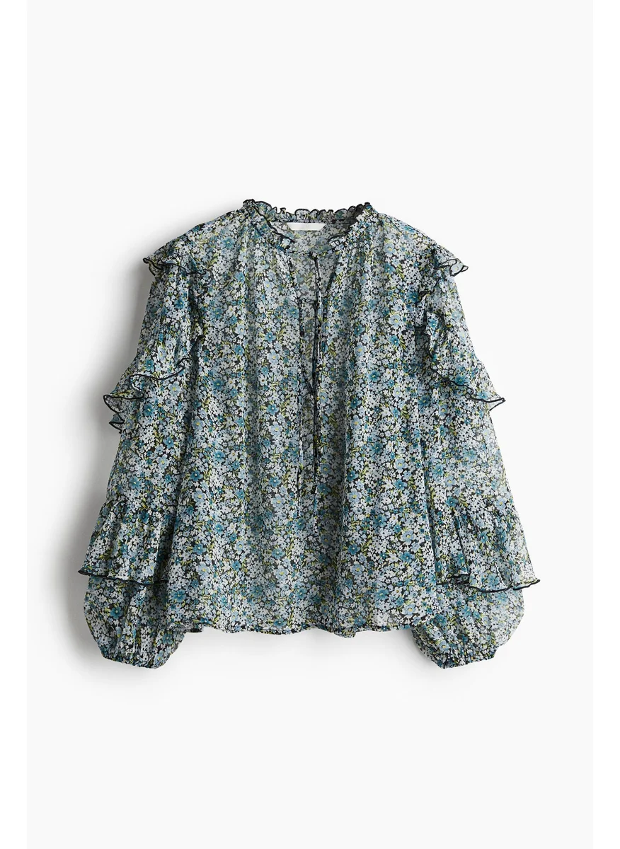 اتش اند ام Flounced Chiffon Blouse