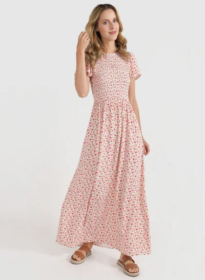 Aerie Floral Smocked Bodice Dress