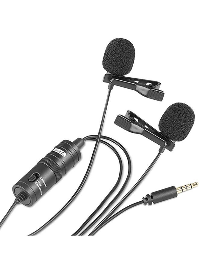 BOYA - BOYA by-M1 Universal 2-Person Dual Omnidirectional Lavalier Microphone for Cameras, Smartphones, Tablets, Computers, Recorders & More, Black, (BY-M1DM) - Image 1