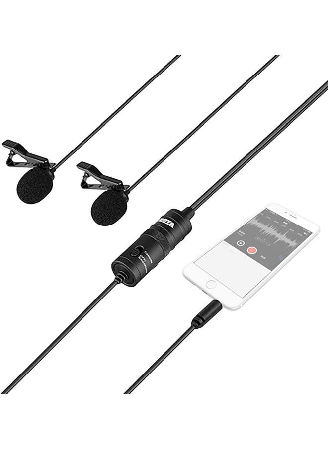 BOYA - BOYA by-M1 Universal 2-Person Dual Omnidirectional Lavalier Microphone for Cameras, Smartphones, Tablets, Computers, Recorders & More, Black, (BY-M1DM) - Image 1