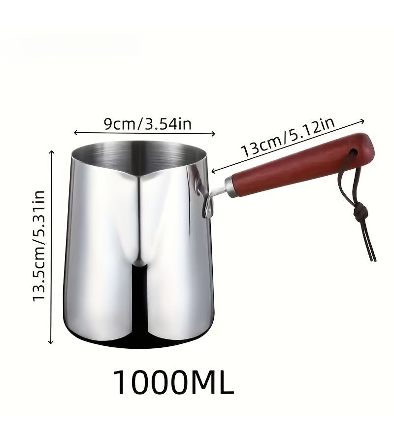 Stainless Steel Melting Pot For Milk And Butter 1000ml For Home Cafe - Image 3