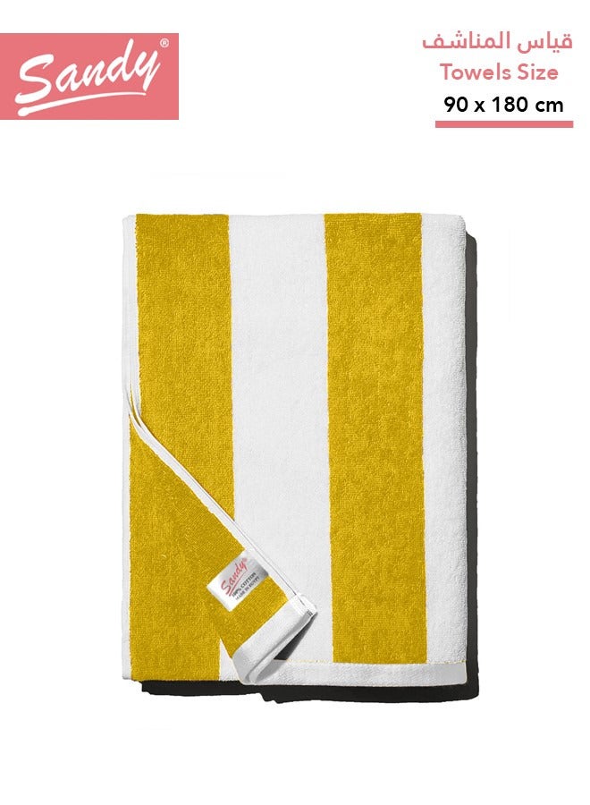 Sandy Extra Large Bath Towel Premium Hotel Quality 100% Cotton Made in Egypt, Soft Quick Drying and Highly Absorbent (90x180 cm) - Yellow - Image 1