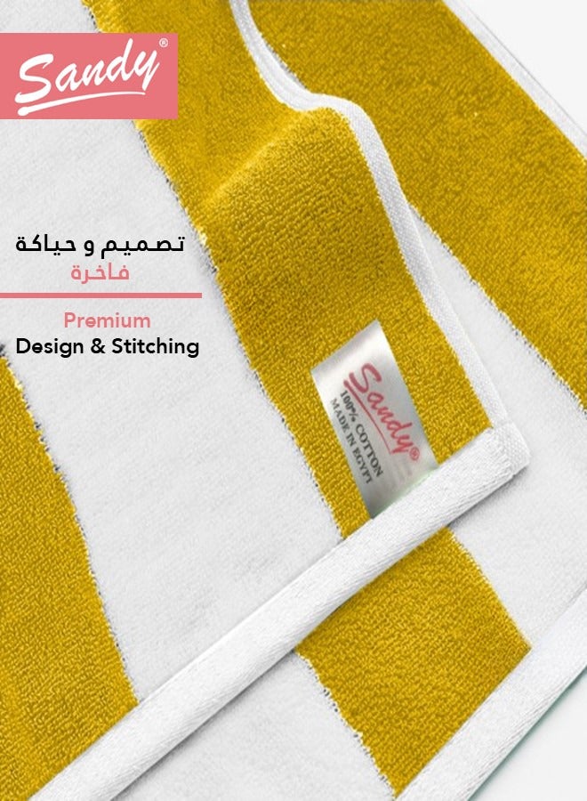 Sandy Extra Large Bath Towel Premium Hotel Quality 100% Cotton Made in Egypt, Soft Quick Drying and Highly Absorbent (90x180 cm) - Yellow - Image 2