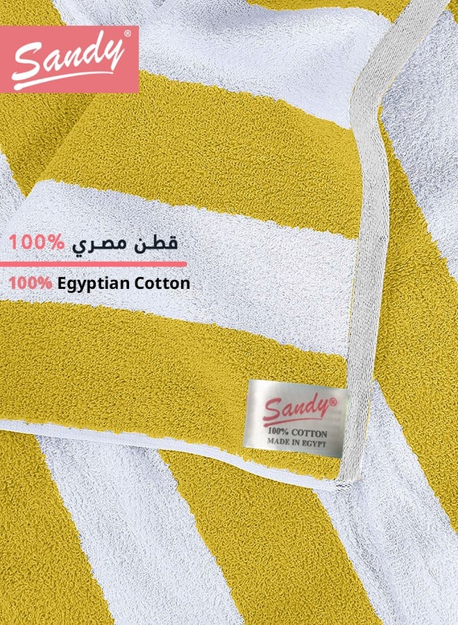 Sandy Extra Large Bath Towel Premium Hotel Quality 100% Cotton Made in Egypt, Soft Quick Drying and Highly Absorbent (90x180 cm) - Yellow - Image 3