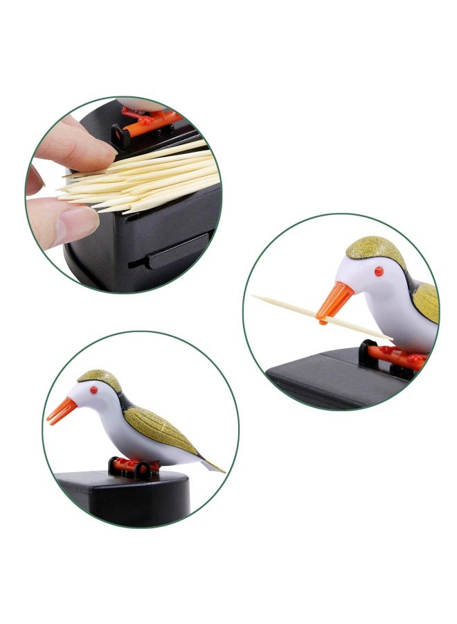Generic Jucaifu Little Bird Toothpick Dispenser Creative Push Type Toothpick Bird Dispenser Toothpick Holder. Gold  - Image 4