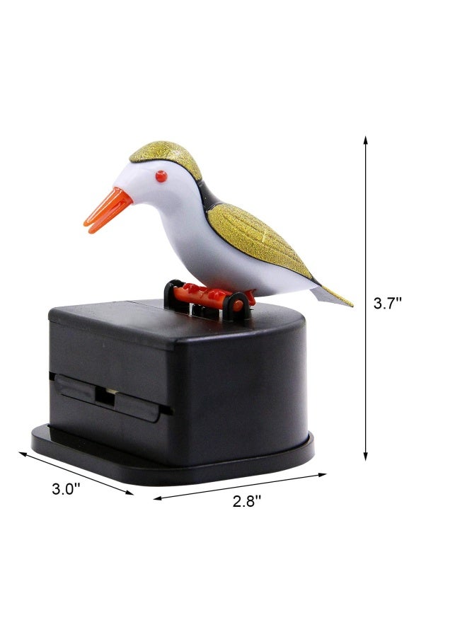 Generic Jucaifu Little Bird Toothpick Dispenser Creative Push Type Toothpick Bird Dispenser Toothpick Holder. Gold  - Image 3