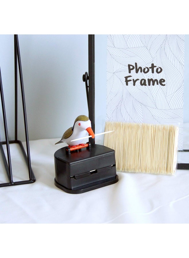 Generic Jucaifu Little Bird Toothpick Dispenser Creative Push Type Toothpick Bird Dispenser Toothpick Holder. Gold  - Image 5
