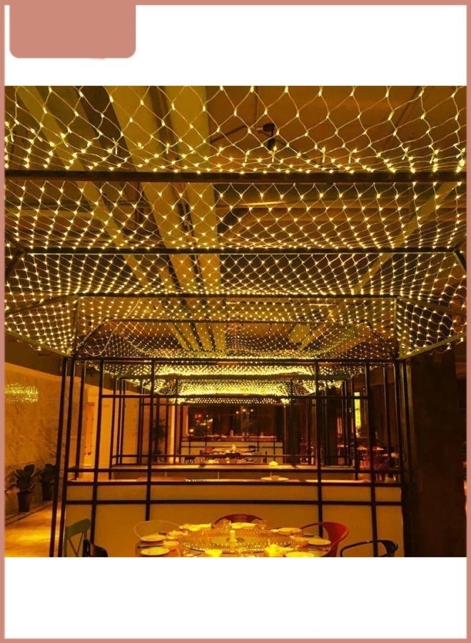 Wish Mesh LED String Light - Waterproof Net Lights for Outdoor Garden, Patio, Wedding, Party Decoration, Warm White Fairy Lights for Ceiling, Wall, and Tree 1.5m*1.5m - Image 1