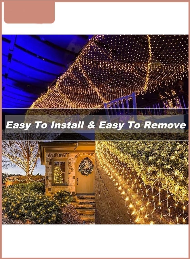 Wish Mesh LED String Light - Waterproof Net Lights for Outdoor Garden, Patio, Wedding, Party Decoration, Warm White Fairy Lights for Ceiling, Wall, and Tree 1.5m*1.5m - Image 4