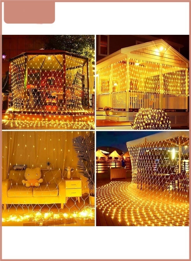 Wish Mesh LED String Light - Waterproof Net Lights for Outdoor Garden, Patio, Wedding, Party Decoration, Warm White Fairy Lights for Ceiling, Wall, and Tree 1.5m*1.5m - Image 5