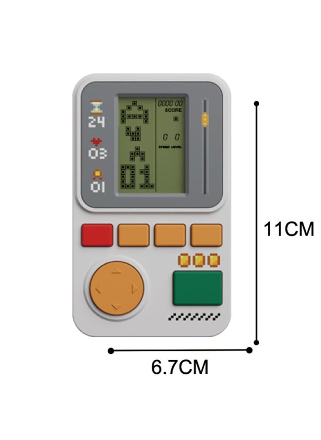 Retro Classic PSP Tetris Game Machine Puzzle Kids Toy Handset Cartoon Graffiti-Color:White-supports Customization