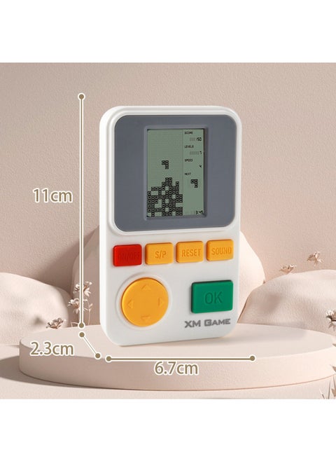 Retro Classic PSP Tetris Game Machine Puzzle Kids Toy Handset Cartoon Graffiti-Color:White-supports Customization