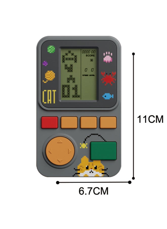 Retro Classic PSP Tetris Game Machine Puzzle Kids Toy Handset Cartoon Graffiti-Color:White-supports Customization