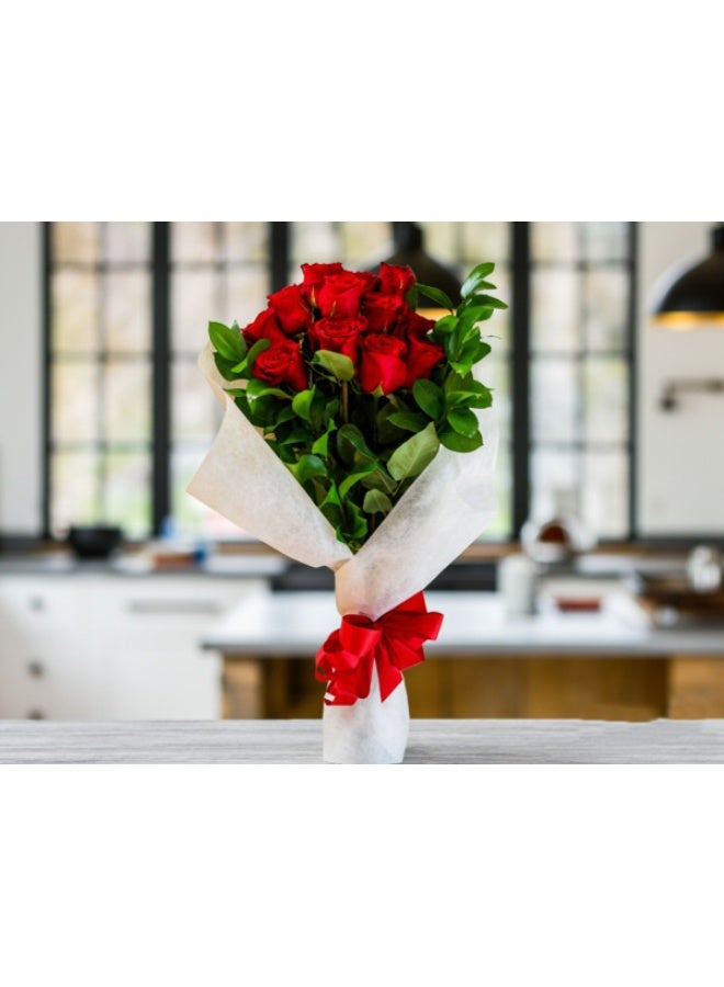 Crimson Rose & Greenery