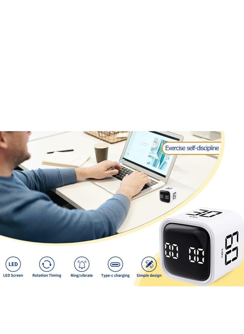 Rightsure Digital Timer, LED Display Timer, Timer, Kitchen Baking and Student Learning Self-discipline Time Management Stopwatch Countdown Timer (White)  - Image 4
