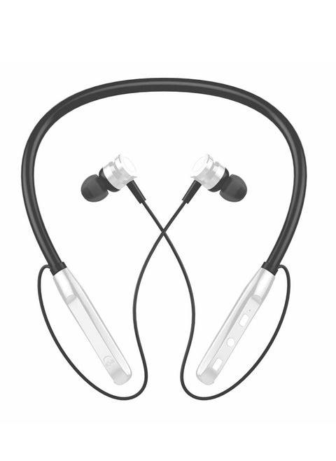 U & I Me Series Bluetooth Neckband with Call Vibration Alert Function Bluetooth Headset (Silver, in The Ear)