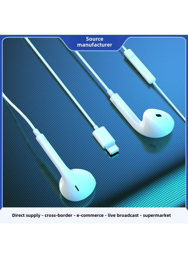 Generic - White Wired Headphones For-apple-huawei-xiaomi-VIVO-OPOP-cell Phone-tablet-notebook-Color:Lighing Interface - Image 1