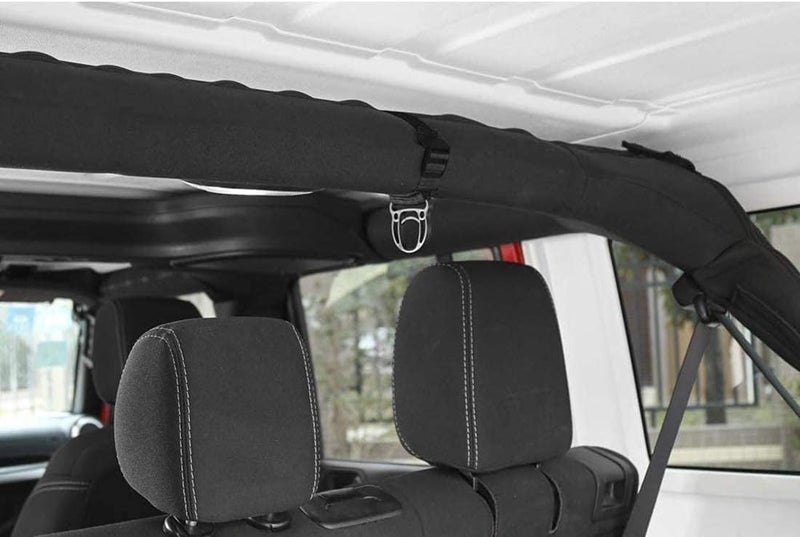 YOCTM Roll Bar Coat Hanger Clothes Hook for Jeep Wrangler JL JT TJ JK JLU Sports Sahara Freedom Rubicon X & Unlimited 1997-2018 2019 2020 2021 2022 2023 Black Interior Parts Accessories (Pack of 2) (Black) - Image 3